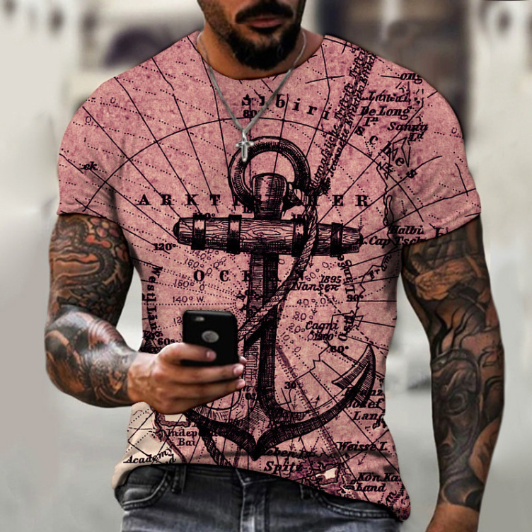 Printed casual short-sleeved trend T-shirt