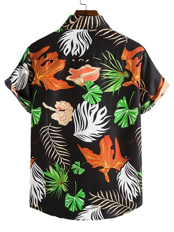 Printed casual short-sleeved trend shirt