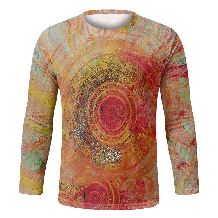 Printed trend off long sleeve T-shirt