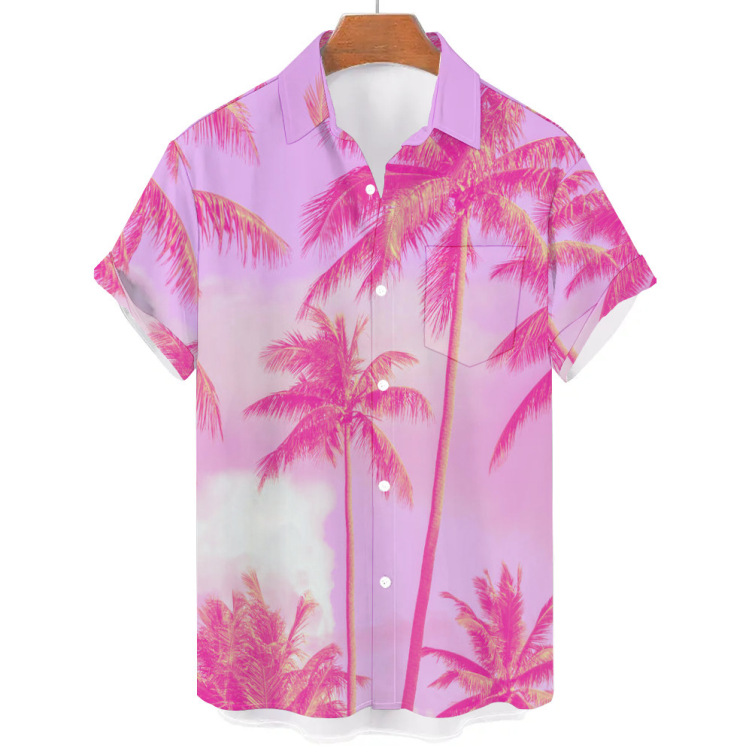 Printed short-sleeved casual trend shirt