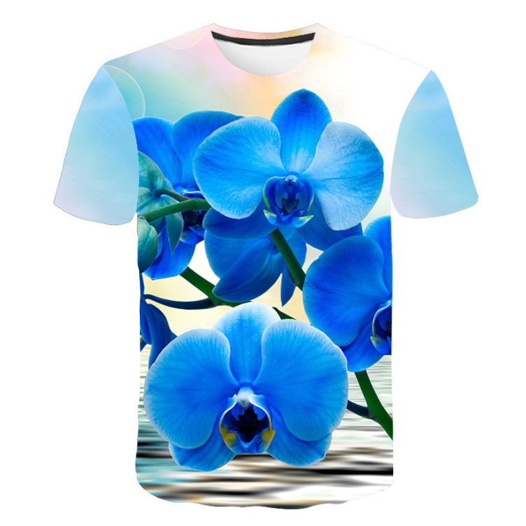 Digital print casual short-sleeved trend T-shirt
