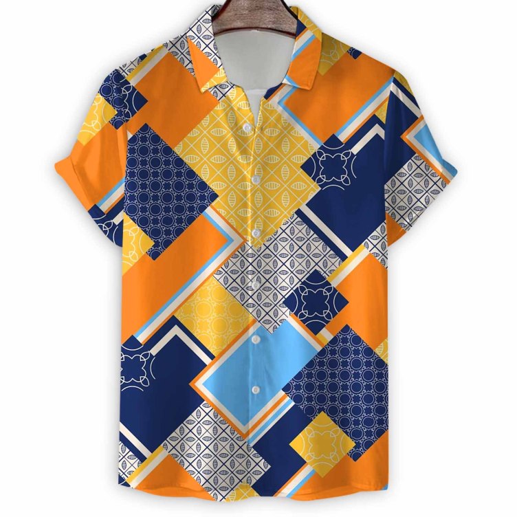 Digital print casual short-sleeved trend shirt