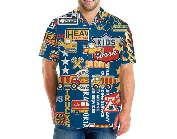 Printed panels, casual fashion trend shirt
