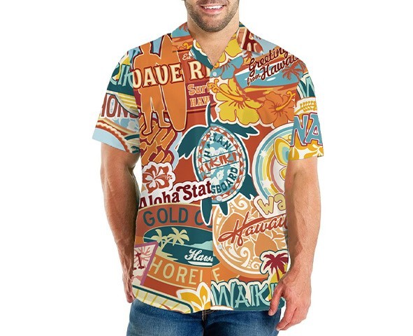 Printed panels, casual fashion trend shirt