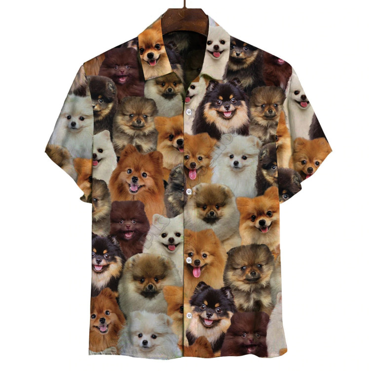 Dog print casual fashion trend T-shirt