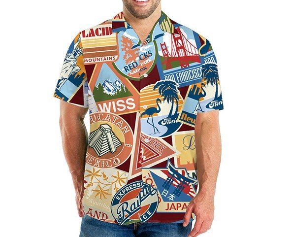 Printed panels, casual fashion trend shirt
