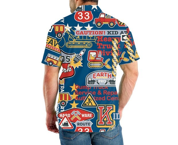 Printed panels, casual fashion trend shirt