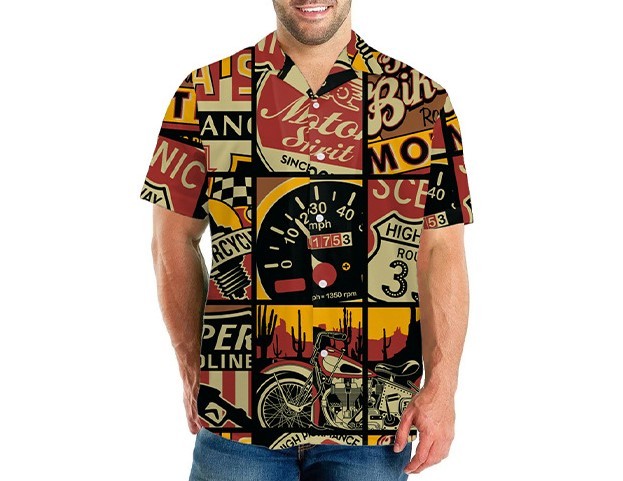 Printed panels, casual fashion trend shirt