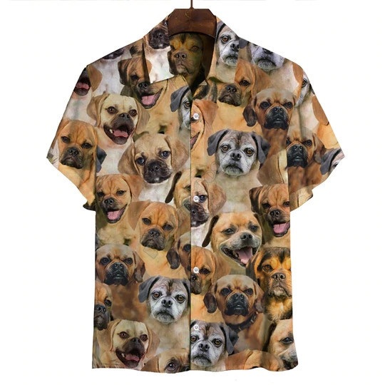 Dog print casual fashion trend T-shirt