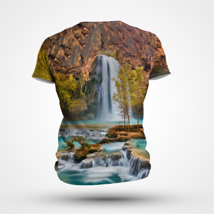 Digital print casual fashion trend T-shirt