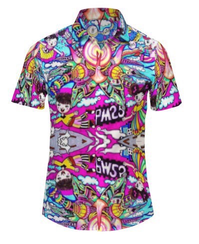 Printed casual short-sleeved fashion trend shirt
