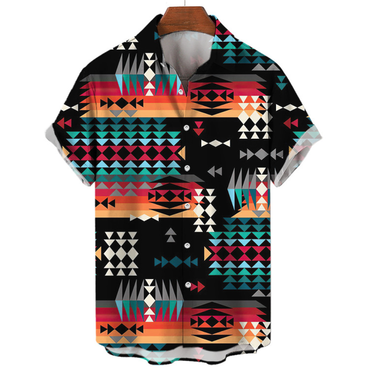 Printed casual short-sleeved fashion trend shirt