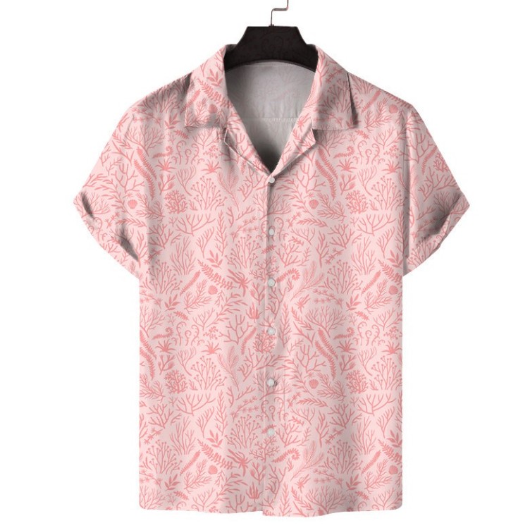 Printed casual short-sleeved fashion trend shirt