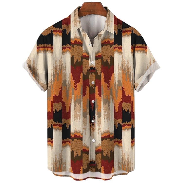 Printed casual short-sleeved fashion trend shirt