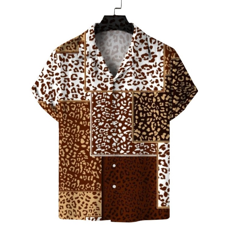 Printed casual short-sleeved trend shirt