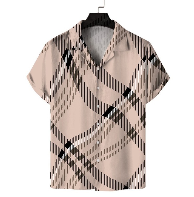 Printed casual short-sleeved trend shirt