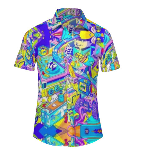 Printed casual short-sleeved fashion trend shirt