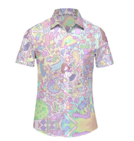 Printed casual short-sleeved fashion trend shirt