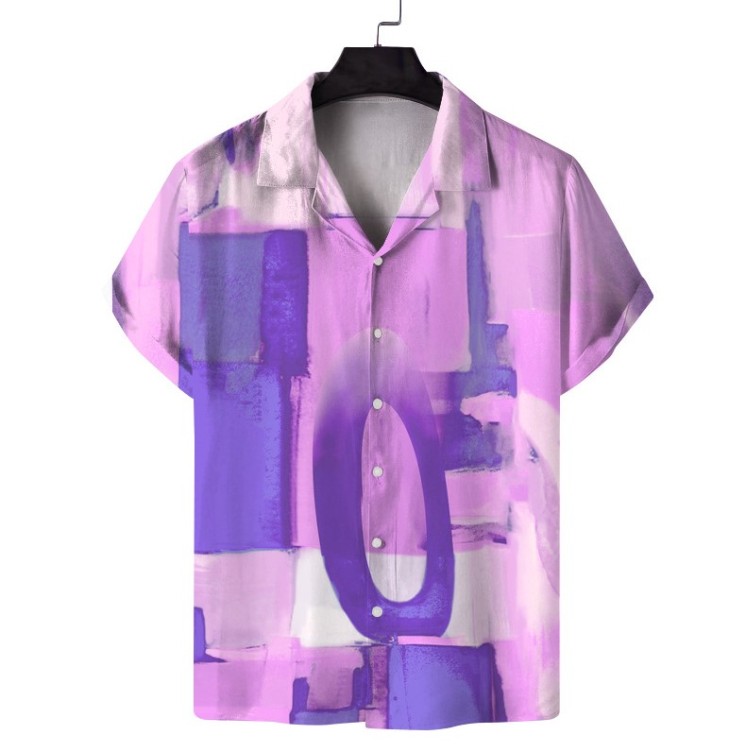 Printed casual short-sleeved trend shirt