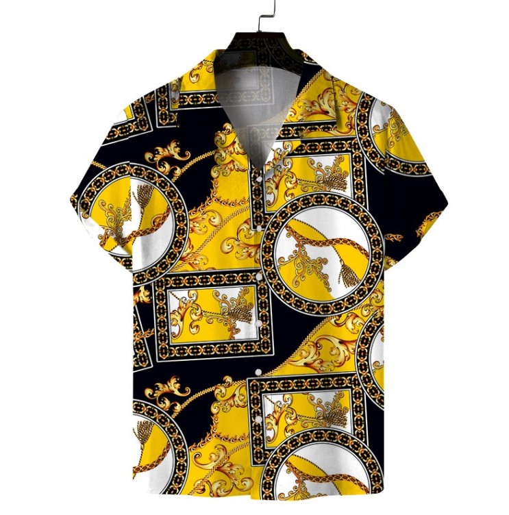 Printed casual short-sleeved trend shirt