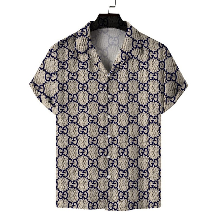 Printed casual short-sleeved trend shirt