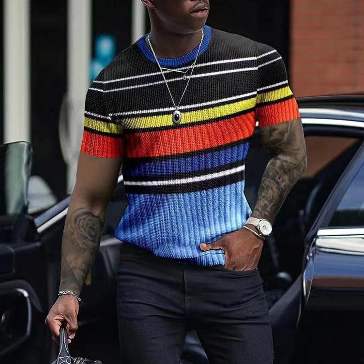 Statement print slim fit crewneck trend T-shirt