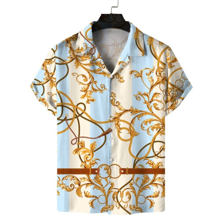 Printed casual short-sleeved trend shirt