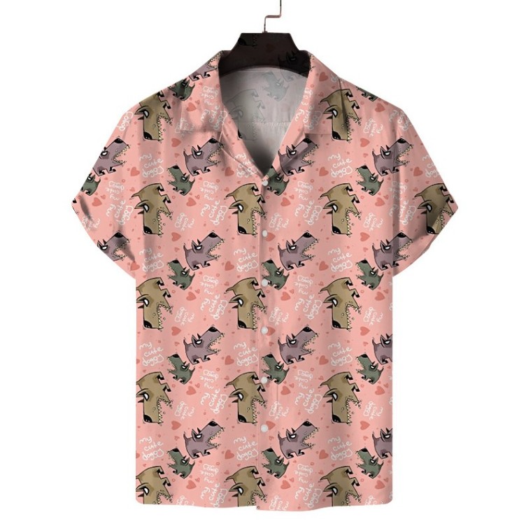 Printed casual short-sleeved fashion trend shirt