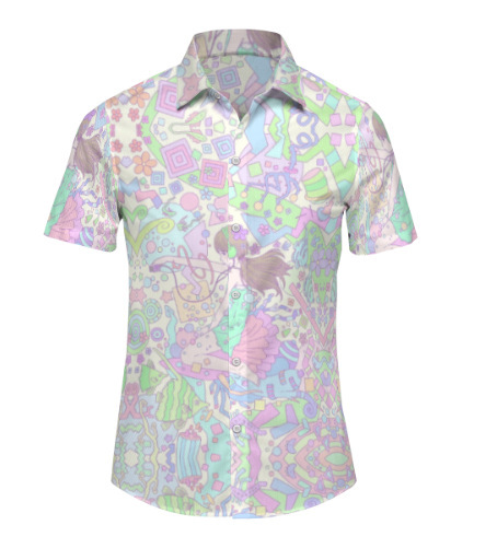 Printed casual short-sleeved fashion trend shirt