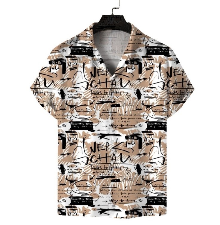 Printed casual short-sleeved fashion trend shirt