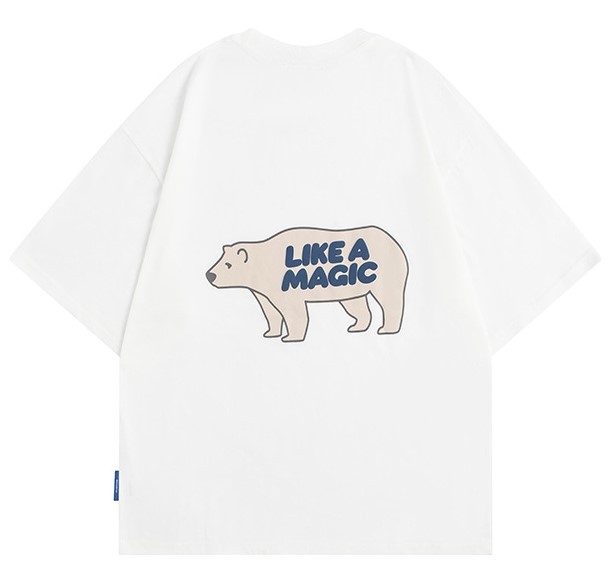 Monogram print crewneck short-sleeved trend T-shirt