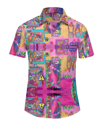 Printed casual short-sleeved fashion trend shirt
