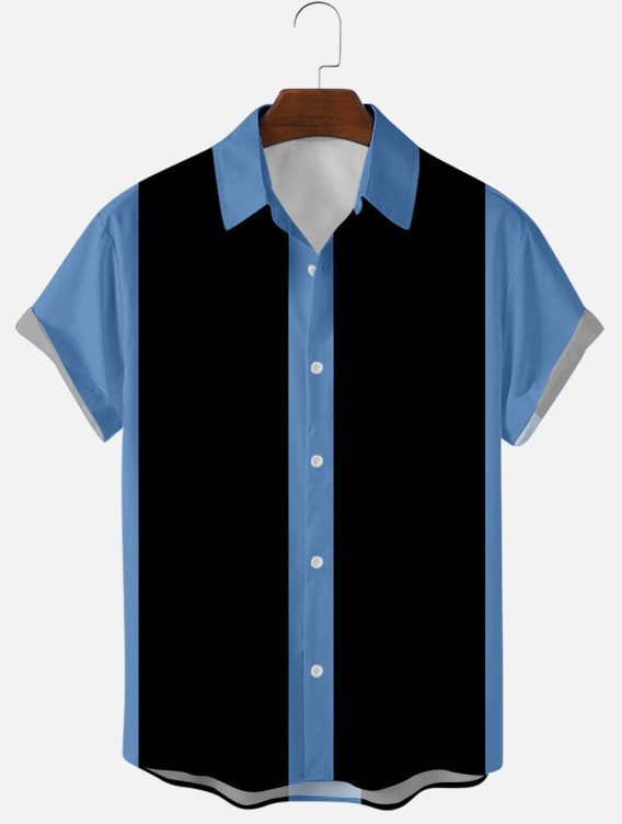 Printed striped short sleeve fashion trend shirt