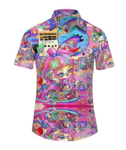 Printed casual short-sleeved fashion trend shirt