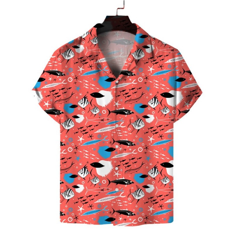 Printed casual short-sleeved fashion trend shirt