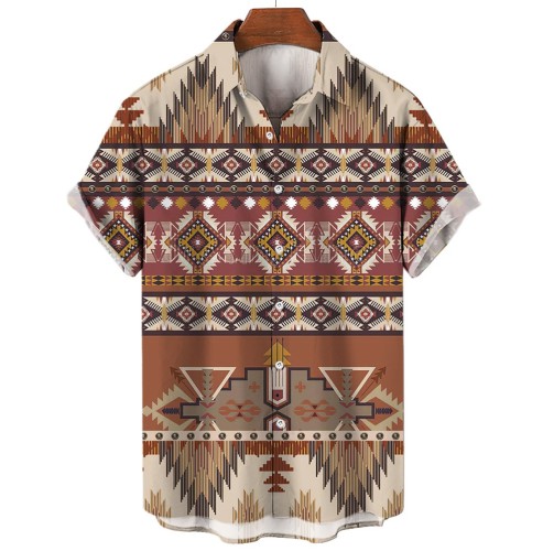 Printed casual short-sleeved fashion trend shirt