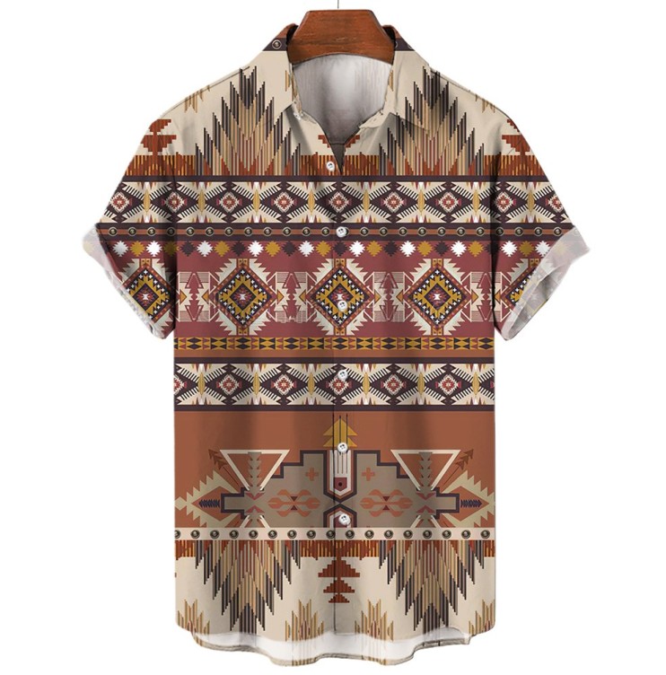 Printed casual short-sleeved fashion trend shirt