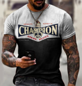Printed crewneck casual fashion trend T-shirt