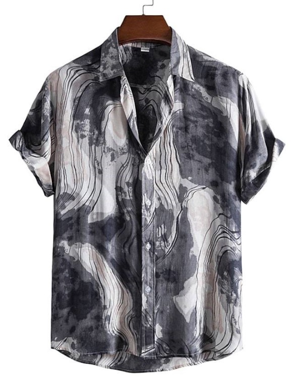 Printed lapels casual fashion trend shirt