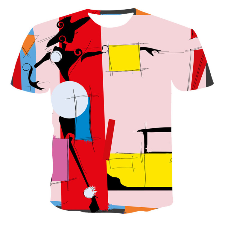 Digital printed crewneck casual trend T-shirt