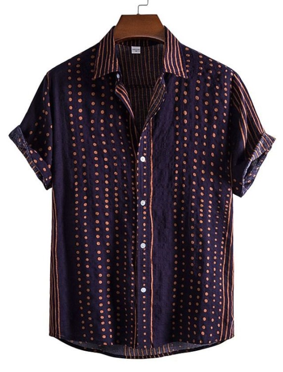 Printed lapels casual fashion trend shirt