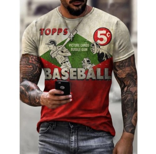 Printed crewneck casual fashion trend T-shirt
