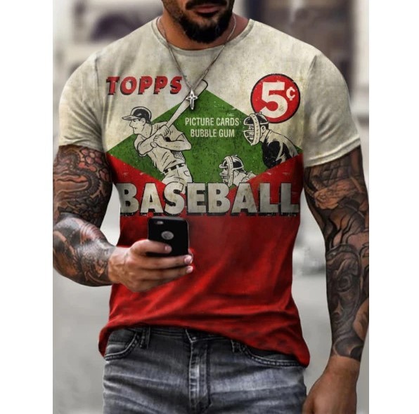 Printed crewneck casual fashion trend T-shirt