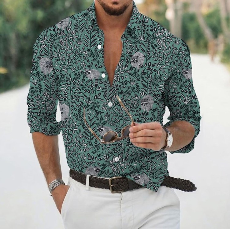 Digital printed casual fashion trend shirt