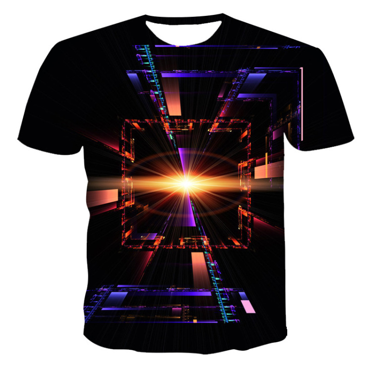 Digital printed crewneck casual trend T-shirt