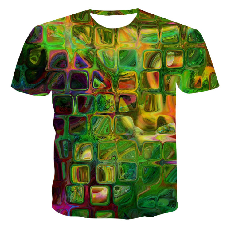 Digital printed crewneck casual trend T-shirt