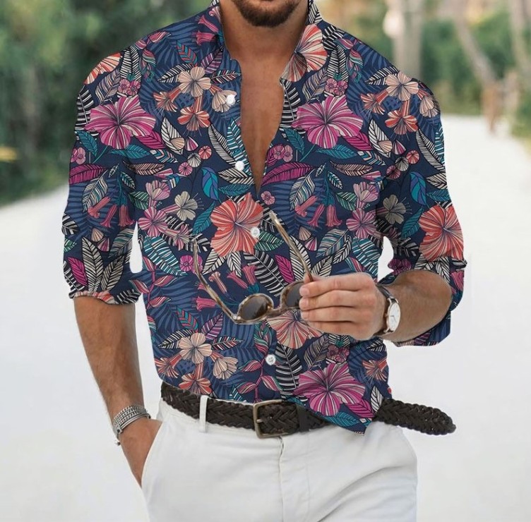 Digital printed casual fashion trend shirt