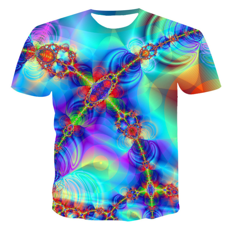 Digital printed crewneck casual trend T-shirt