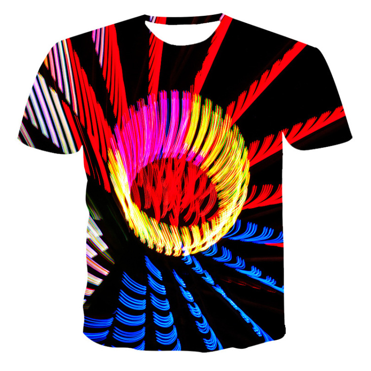 Digital printed crewneck casual trend T-shirt