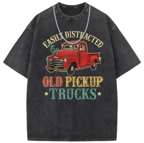 Printed crewneck casual fashion trend T-shirt